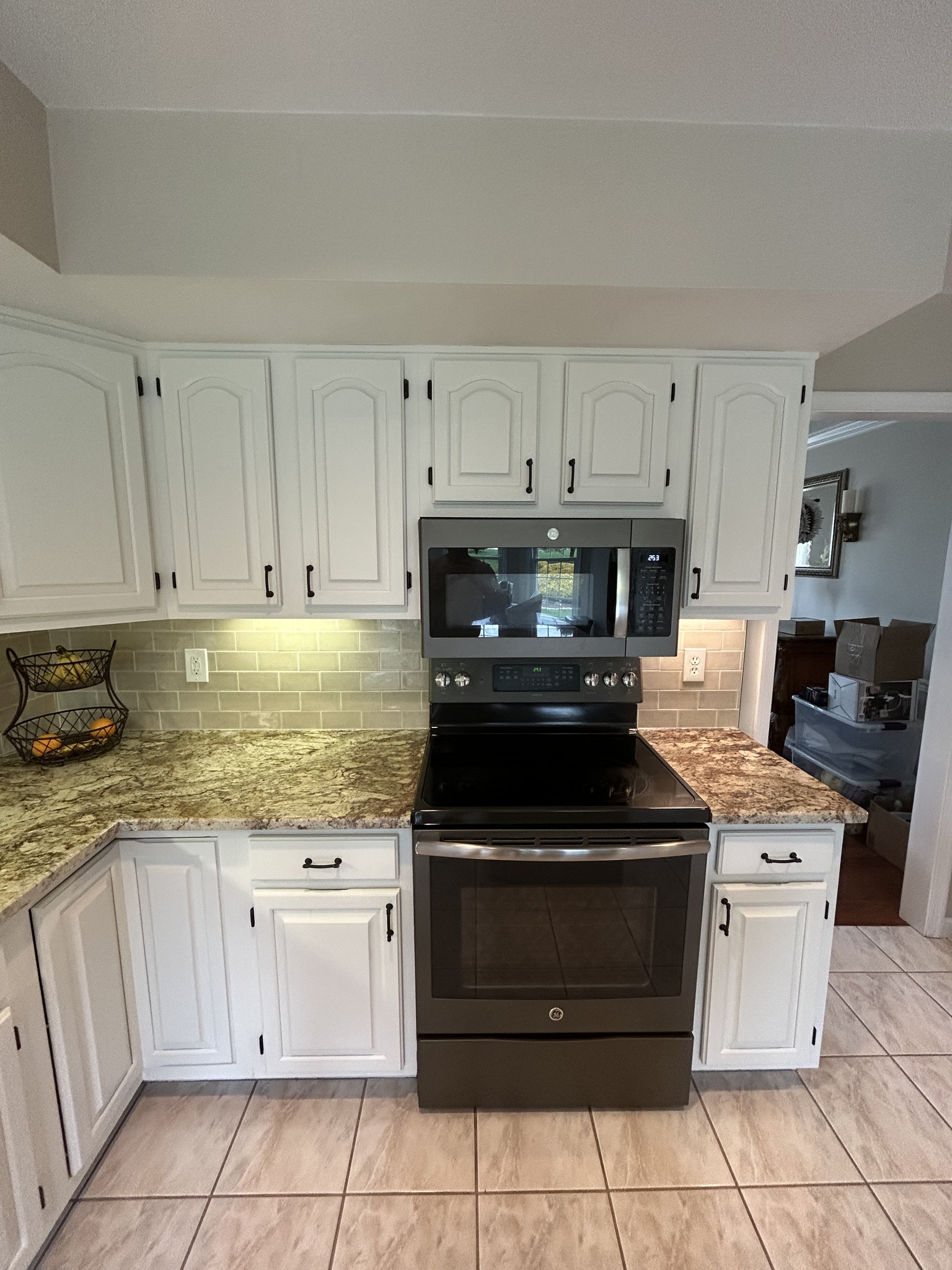 cabinet refinishing in progress