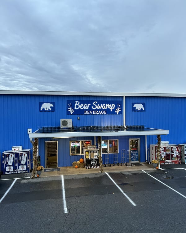 Store building painted blue and white