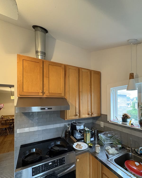 Oak kitchen cabinets before refinishing